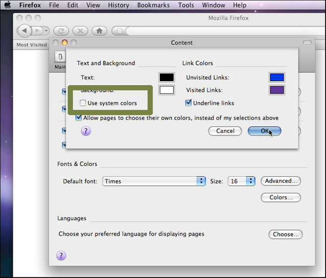 Change Colours (OSX-FF)